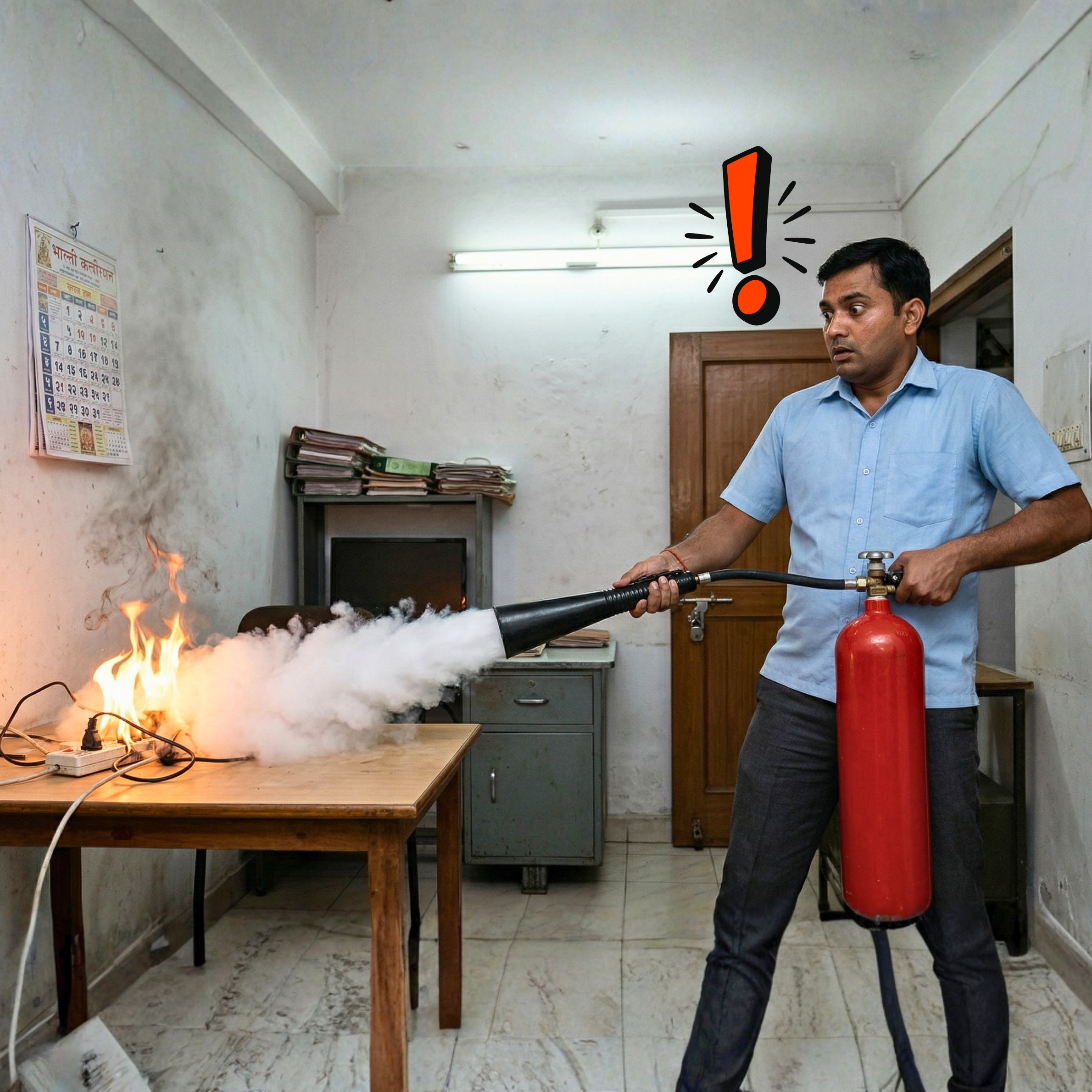 CO2 extinguisher feels intimidating to use